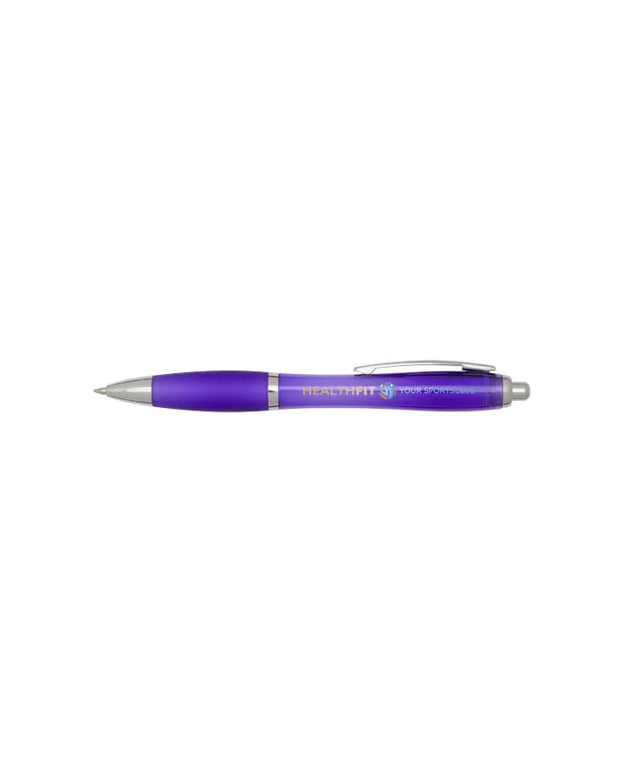 Penna a sfera in plastica riciclata certificata RCS con fusto e impugnatura colorati (inchiostro nero) Nash - cod. P106454