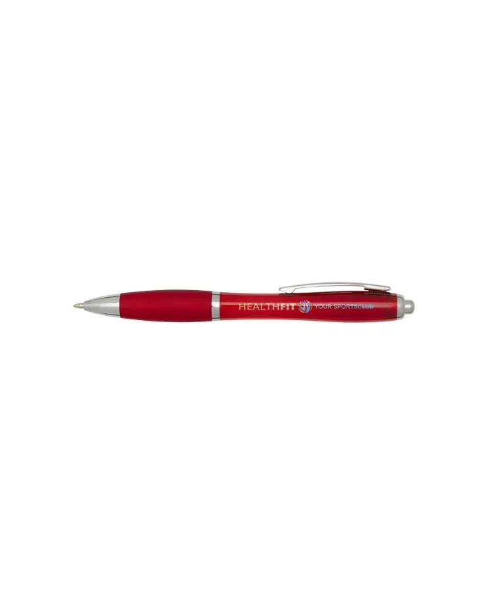 Penna a sfera in plastica riciclata certificata RCS con fusto e impugnatura colorati (inchiostro nero) Nash - cod. P106454
