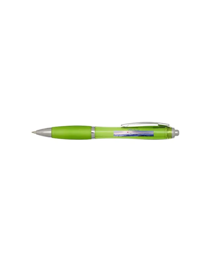 Penna a sfera in plastica riciclata certificata RCS con fusto e impugnatura colorati (inchiostro nero) Nash - cod. P106454