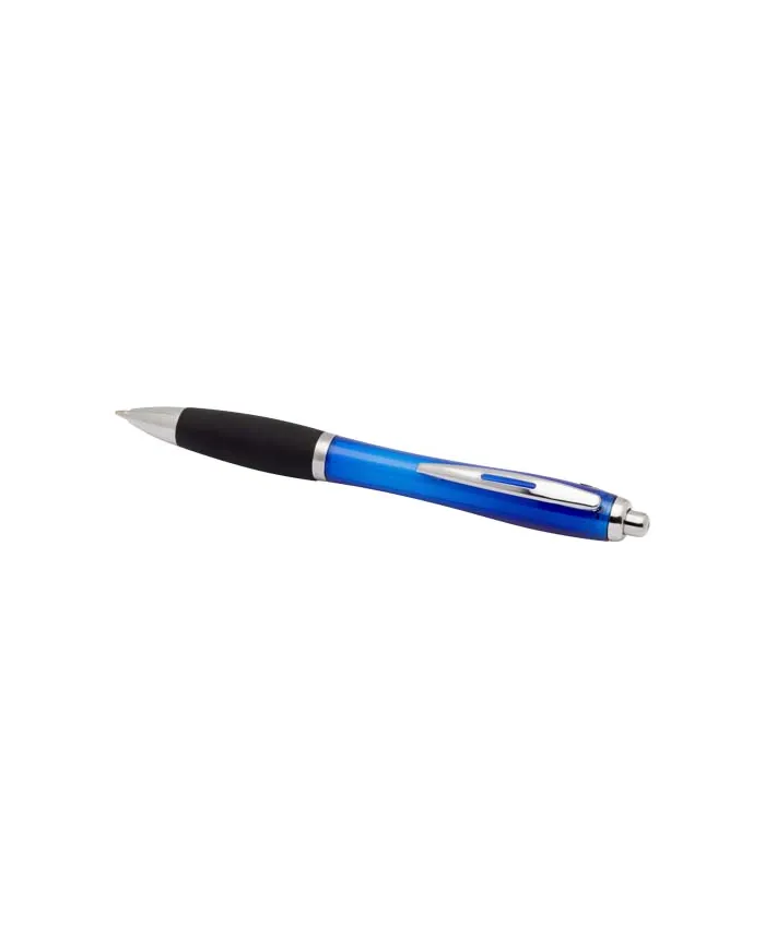 Penna a sfera in plastica riciclata certificata RCS con fusto colorato e impugnatura di colore nero (inchiostro n - cod. P106448