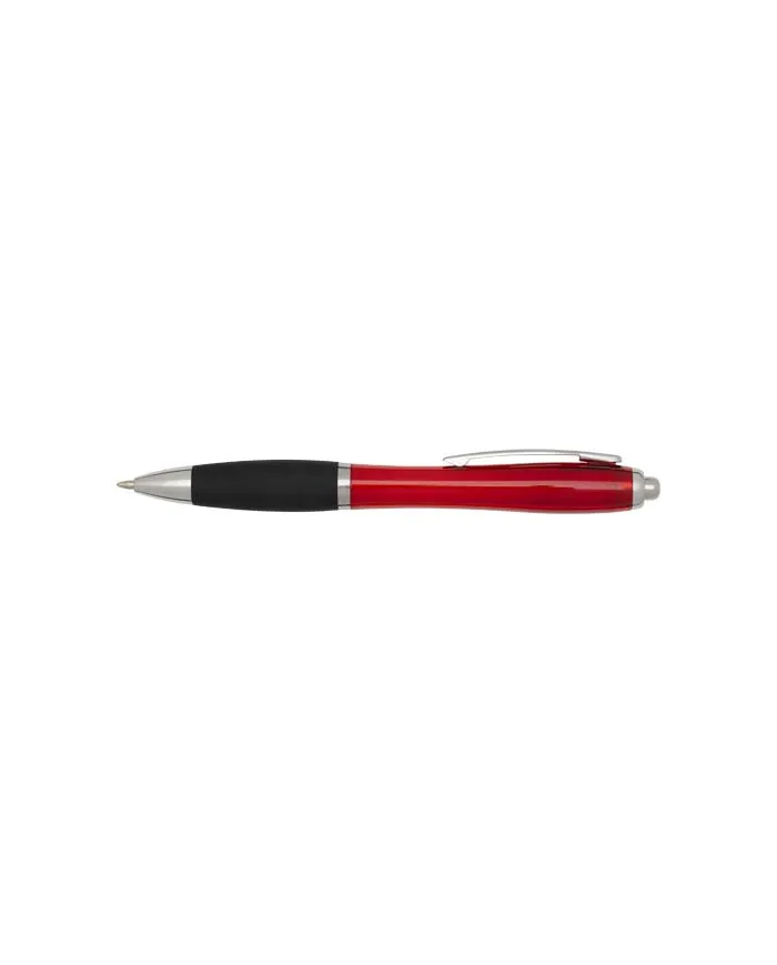 Penna a sfera in plastica riciclata certificata RCS con fusto colorato e impugnatura di colore nero (inchiostro n - cod. P106448