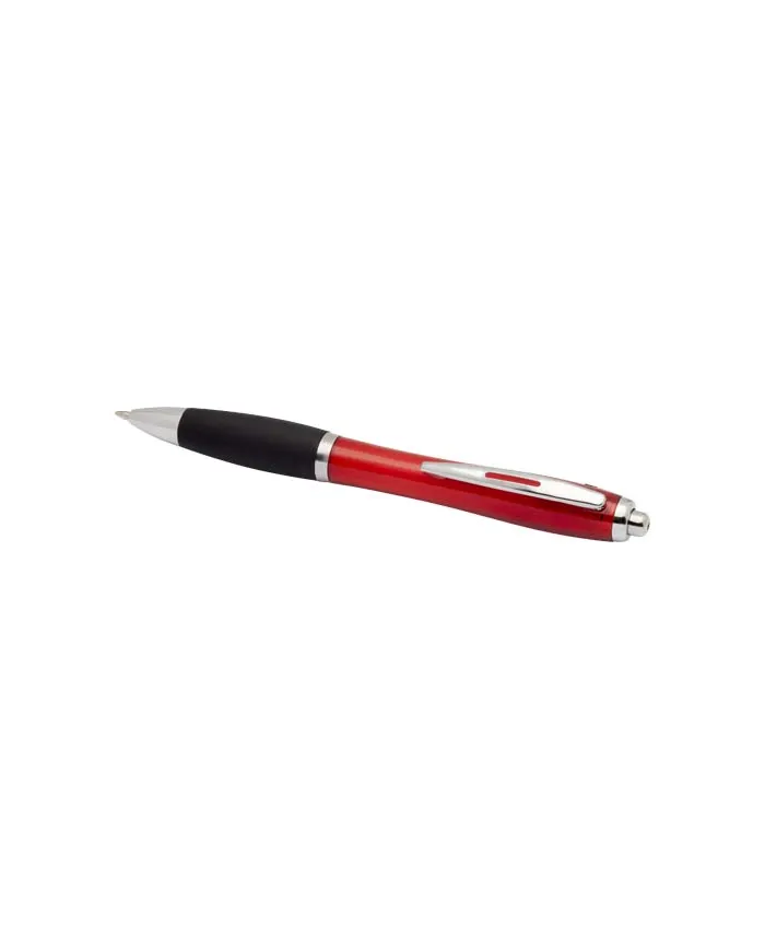 Penna a sfera in plastica riciclata certificata RCS con fusto colorato e impugnatura di colore nero (inchiostro n - cod. P106448