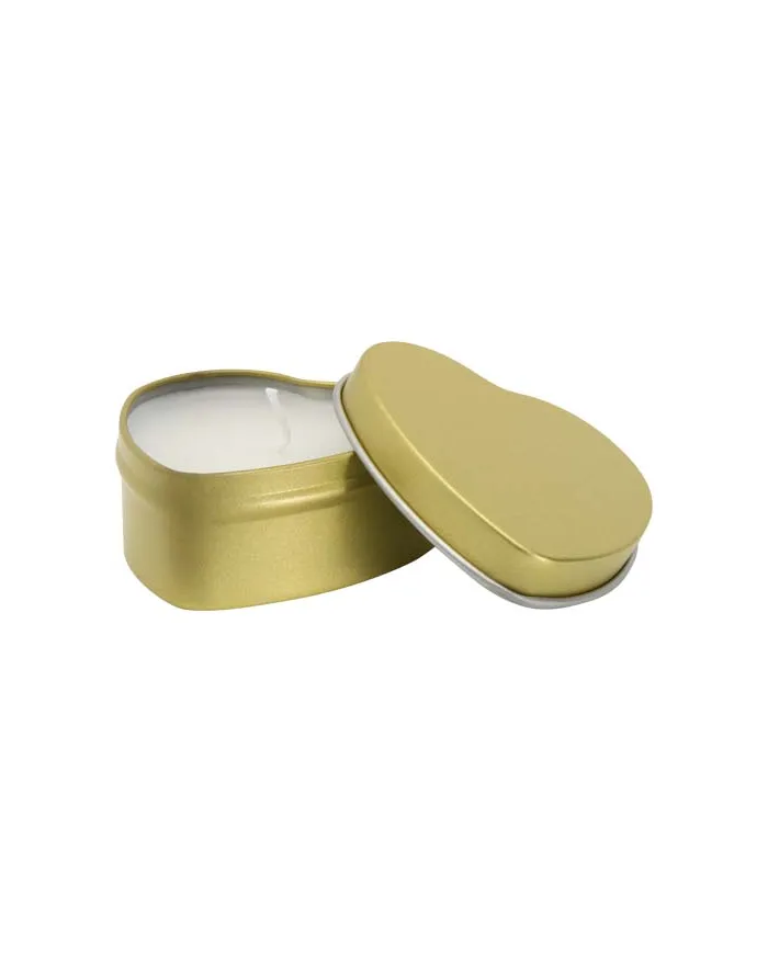 Candela in scatola di latta a forma di cuore all'aroma di vaniglia Blissful - cod. P126353