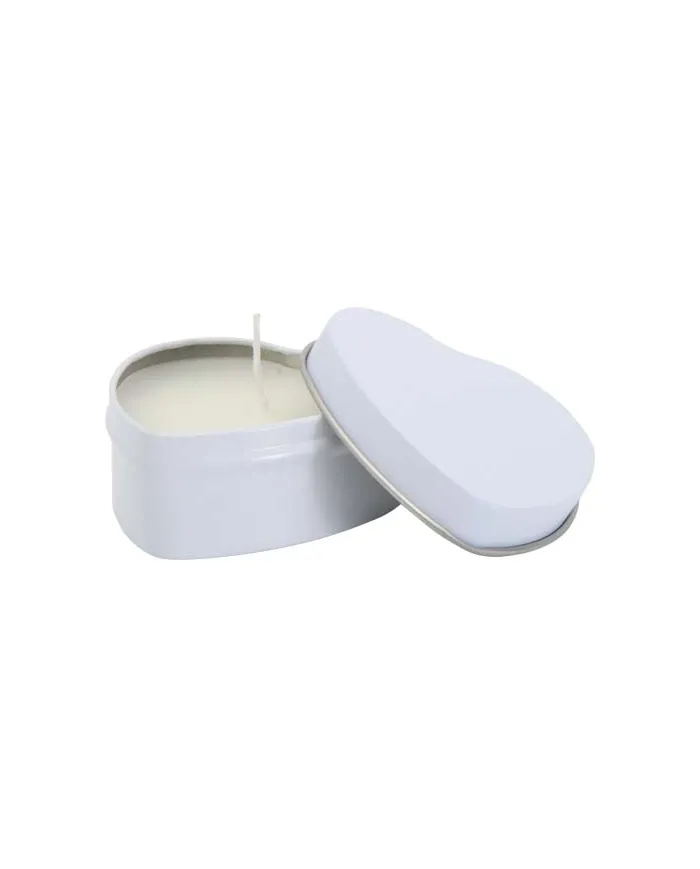 Candela in scatola di latta a forma di cuore all'aroma di vaniglia Blissful - cod. P126353