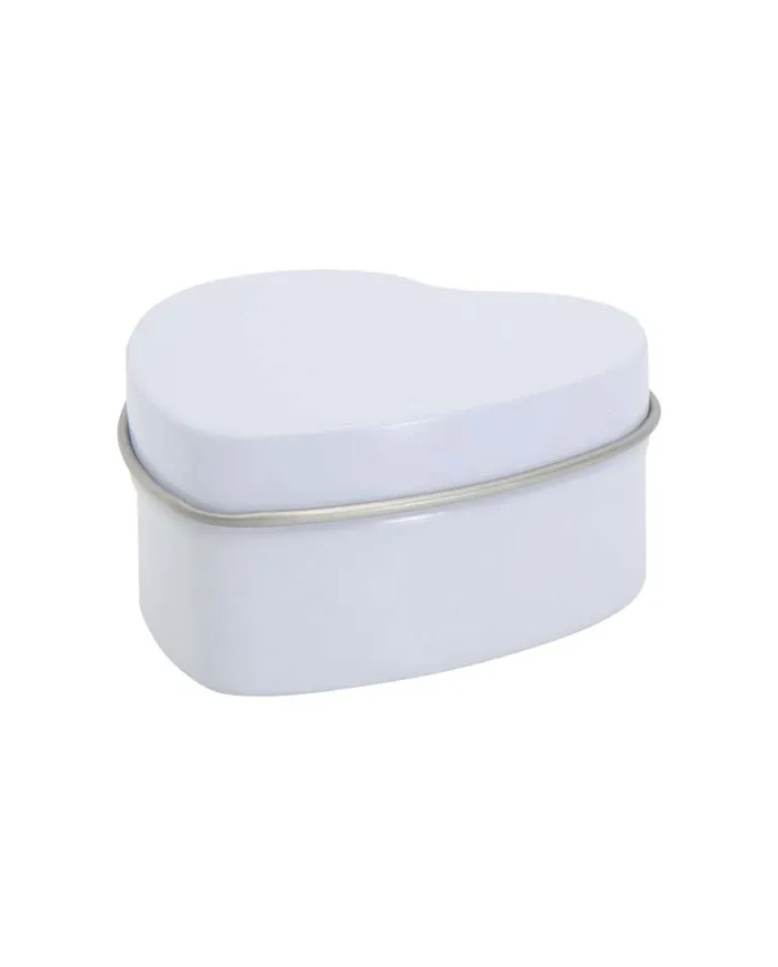 Candela in scatola di latta a forma di cuore all'aroma di vaniglia Blissful - cod. P126353