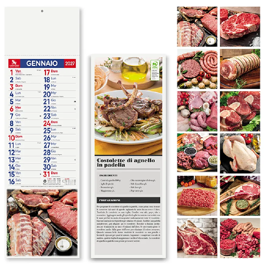 Calendari Silhouette personalizzati "Carni" - cod. PA189
