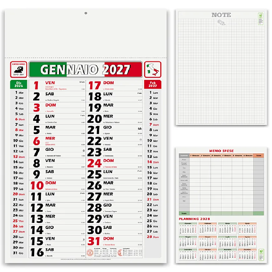 Calendari Olandesi con scritte stampate - cod. PA432