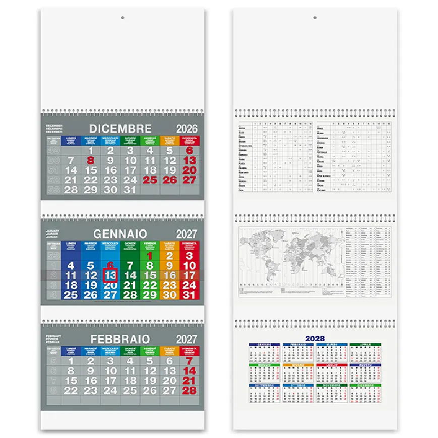 Calendario trittico 2027 a tre spirali - PA516