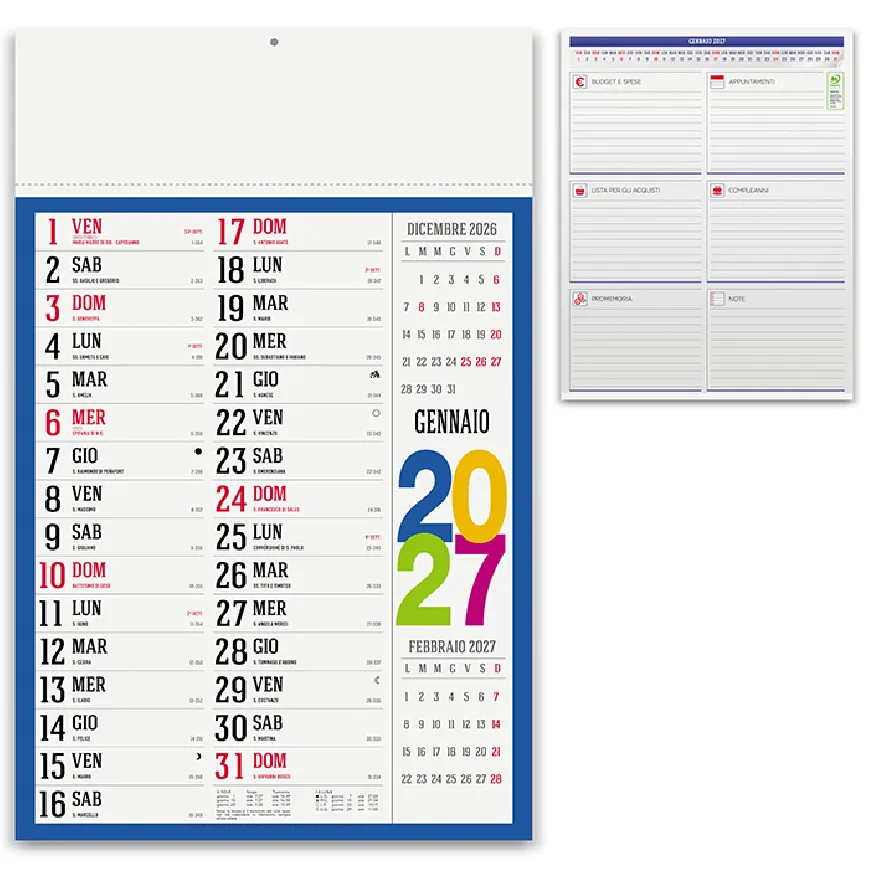 Calendario Olandese personalizzato con scritte - cod. PA614