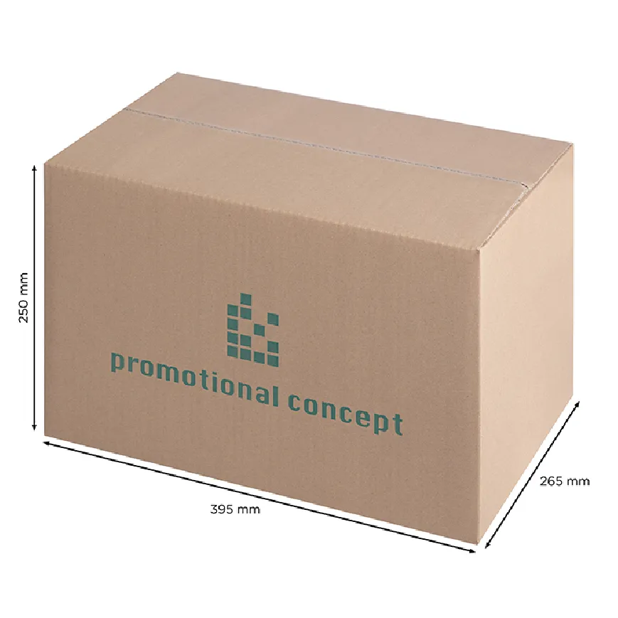 Cartoni doppia onda con stampa logo f.to 39,5 x 26,5 x 25h - cod. CR005
