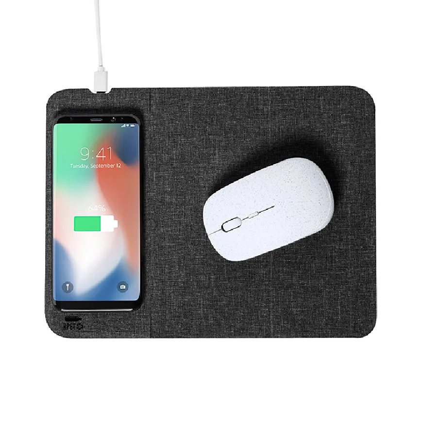 Tappetino mouse con caricabatterie wireless - cod. PF170