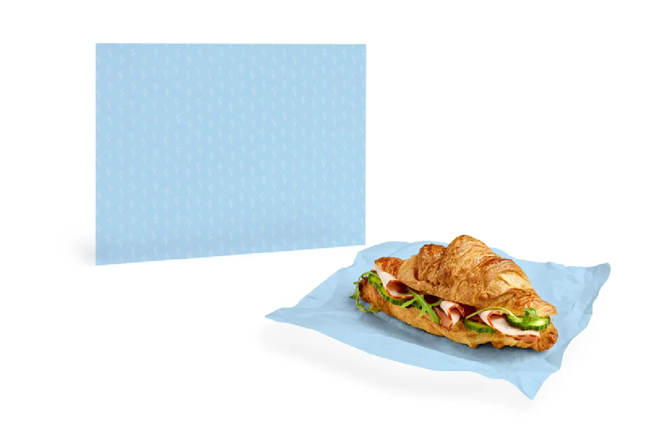 Carta alimentare personalizzata in Kraft bianca 80 g - FA-15348