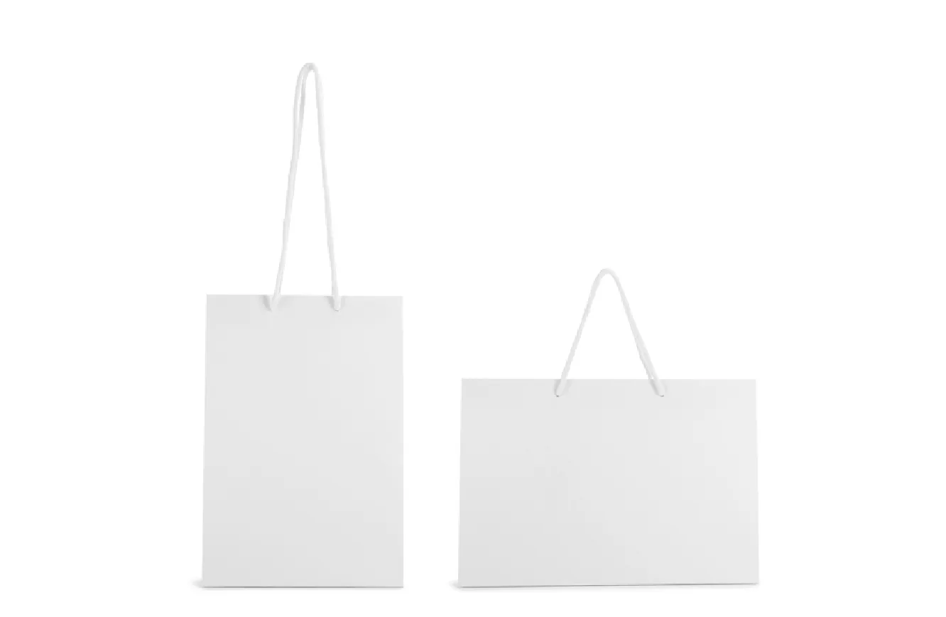 Shopper in carta full print con cordoncini in cotone - FA-15349