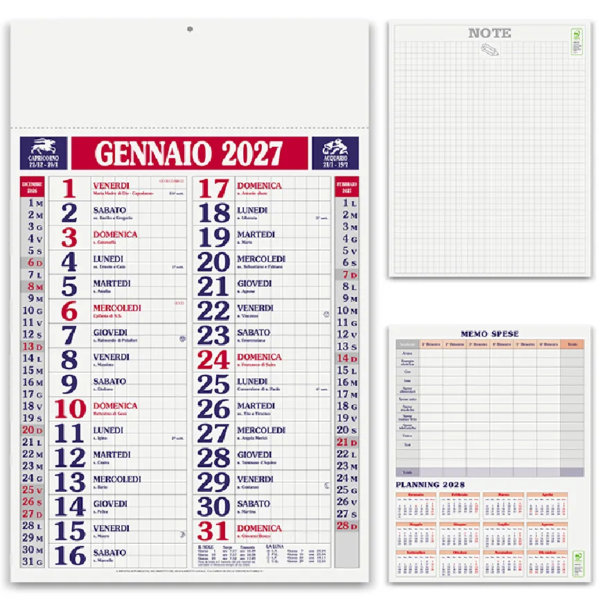 Calendario Olandese Quadrettato - cod. PA610