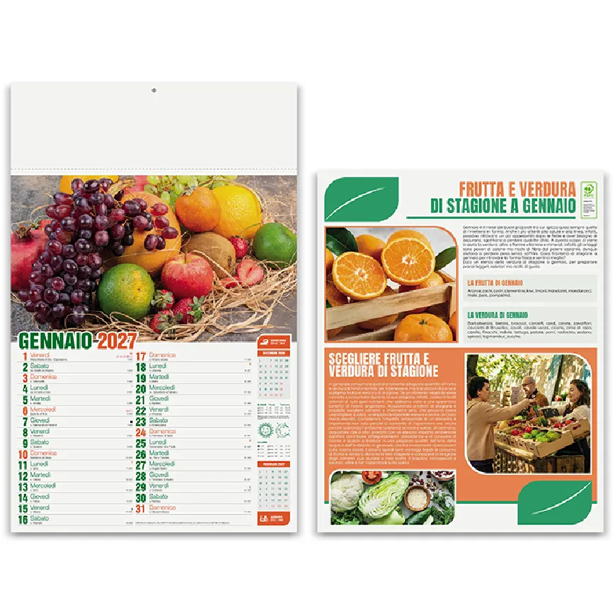 Calendario Frutta e Verdura 2027 da parete - PA146