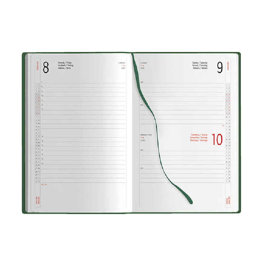Agenda giornaliera in PU con elastico - 336 pag - Cod. PB527