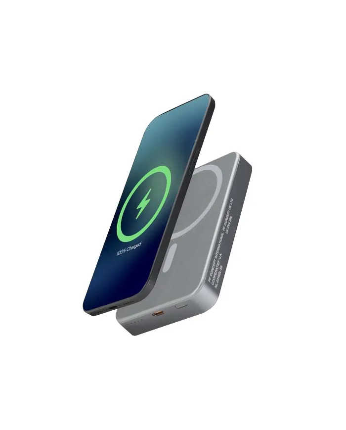 Power bank magnetico da 10.000 mAh in alluminio riciclato RCS Avis - cod. P124445