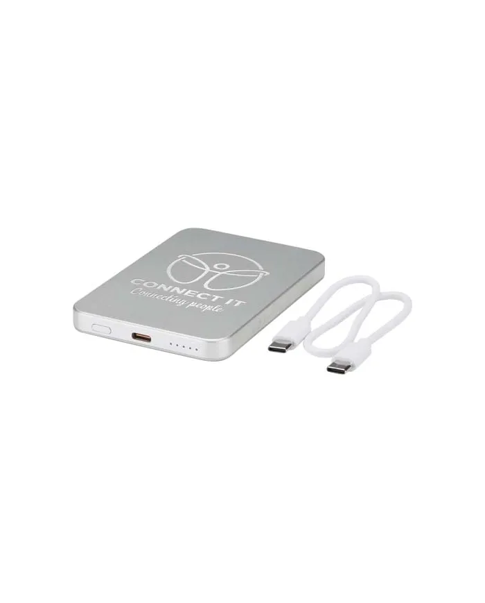 Power bank magnetico da 5000 mAh in alluminio riciclato RCS Avis - cod. P124443
