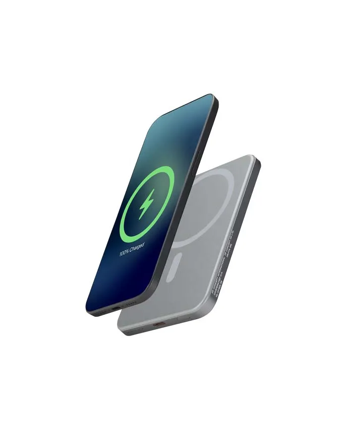 Power bank magnetico da 5000 mAh in alluminio riciclato RCS Avis - cod. P124443