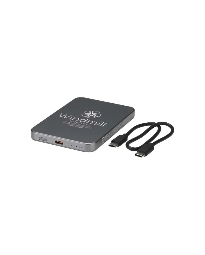 Power bank magnetico da 5000 mAh in alluminio riciclato RCS Avis - cod. P124443