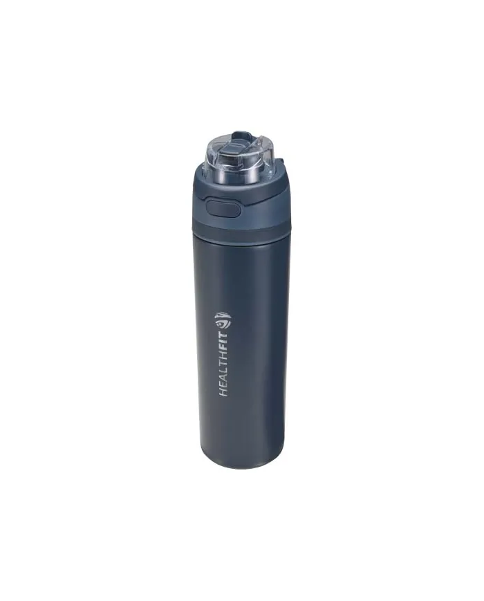Borraccia in acciaio inossidabile a parete singola in materiale riciclato certificato RCS con tappo a doppia funz - cod. P100951
