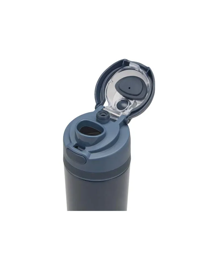 Borraccia in acciaio inossidabile a parete singola in materiale riciclato certificato RCS con tappo a doppia funz - cod. P100951