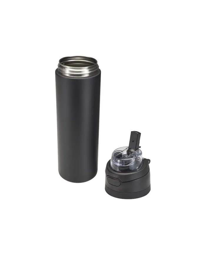 Borraccia in acciaio inossidabile a parete singola in materiale riciclato certificato RCS con tappo a doppia funz - cod. P100951