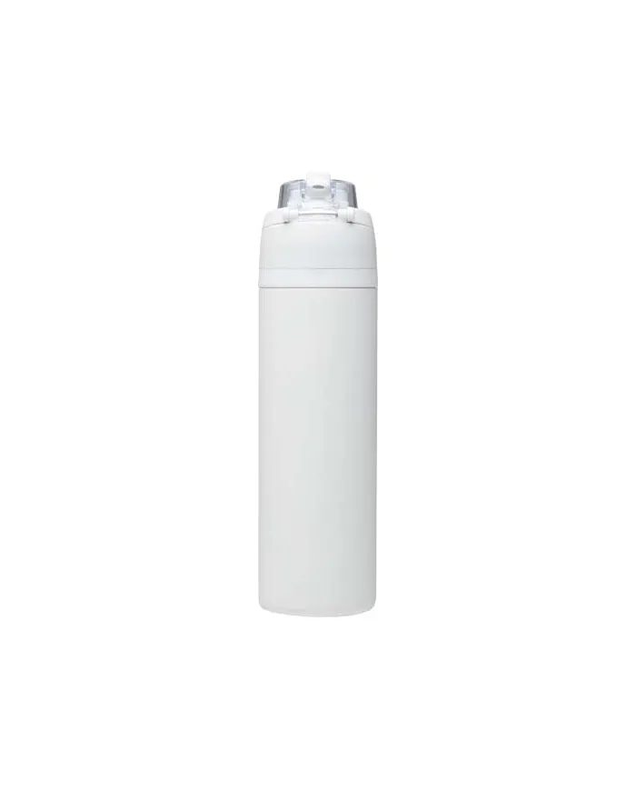 Borraccia in acciaio inossidabile a parete singola in materiale riciclato certificato RCS con tappo a doppia funz - cod. P100951