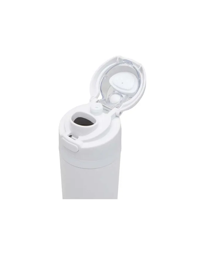 Borraccia in acciaio inossidabile a parete singola in materiale riciclato certificato RCS con tappo a doppia funz - cod. P100951
