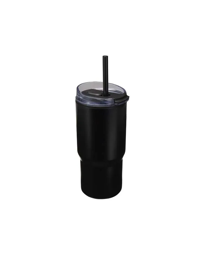 Bicchiere termico in materiale riciclato RCS a doppia parete con cannuccia da 540 ml Westin - cod. P100959