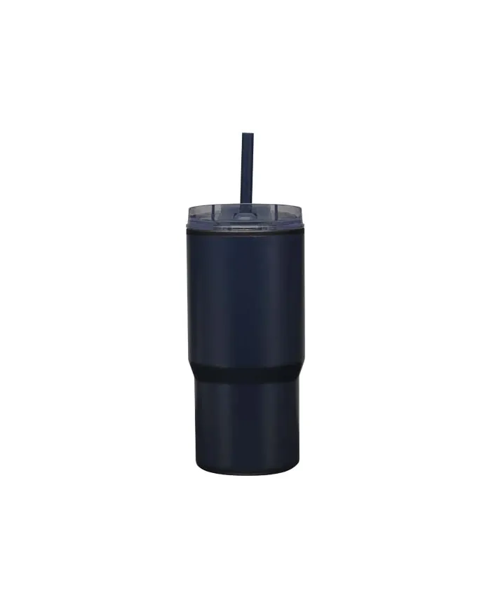 Bicchiere termico in materiale riciclato RCS a doppia parete con cannuccia da 540 ml Westin - cod. P100959