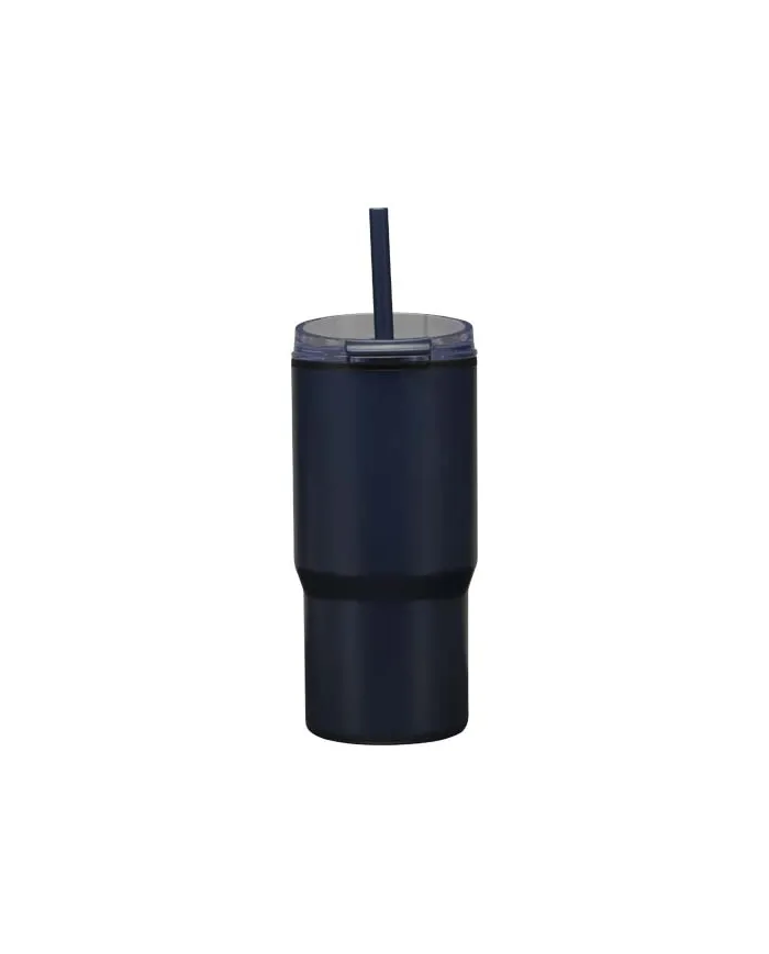 Bicchiere termico in materiale riciclato RCS a doppia parete con cannuccia da 540 ml Westin - cod. P100959