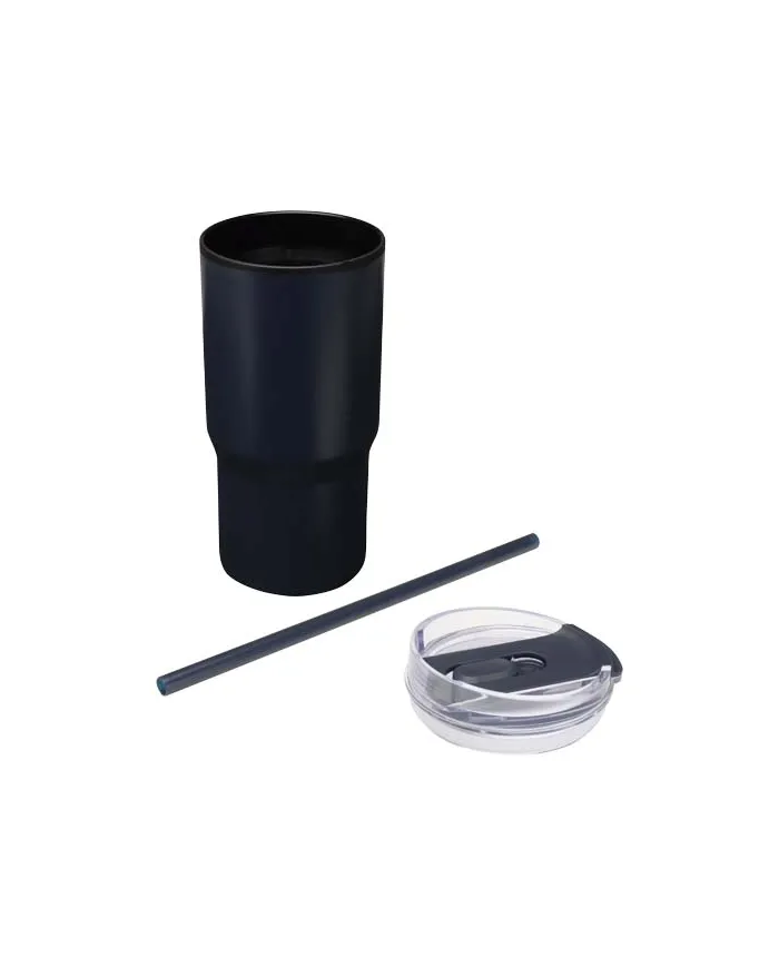 Bicchiere termico in materiale riciclato RCS a doppia parete con cannuccia da 540 ml Westin - cod. P100959