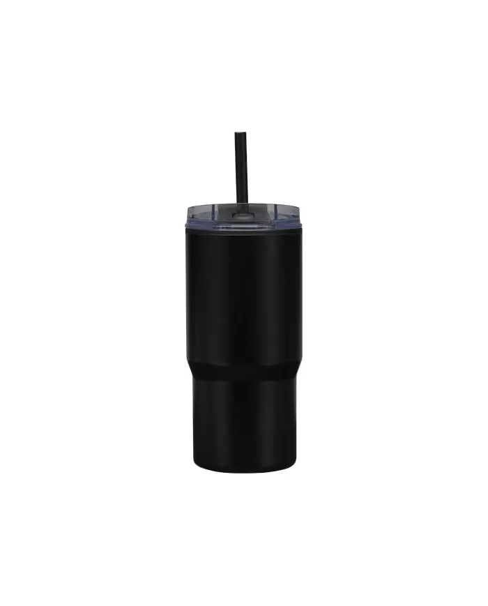 Bicchiere termico in materiale riciclato RCS a doppia parete con cannuccia da 540 ml Westin - cod. P100959