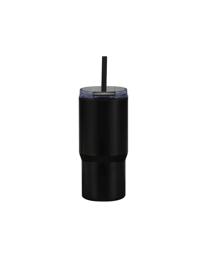 Bicchiere termico in materiale riciclato RCS a doppia parete con cannuccia da 540 ml Westin - cod. P100959