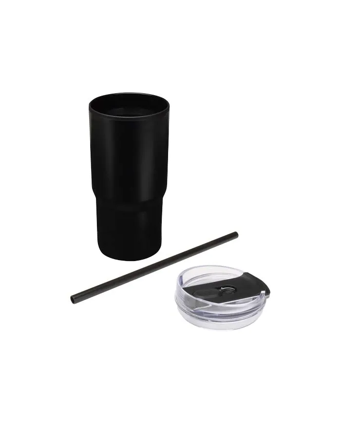 Bicchiere termico in materiale riciclato RCS a doppia parete con cannuccia da 540 ml Westin - cod. P100959
