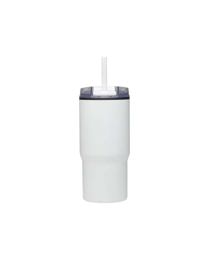 Bicchiere termico in materiale riciclato RCS a doppia parete con cannuccia da 540 ml Westin - cod. P100959