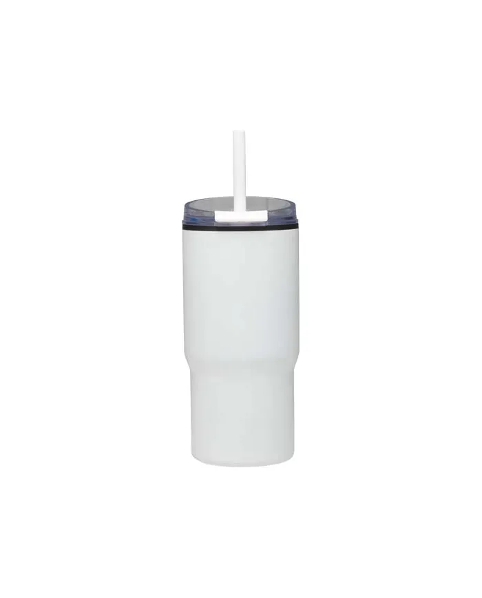 Bicchiere termico in materiale riciclato RCS a doppia parete con cannuccia da 540 ml Westin - cod. P100959