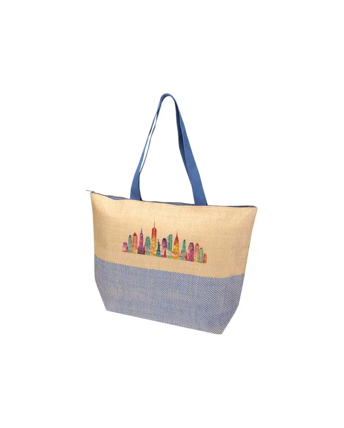 Borsa tote grande in carta paglia con cerniera Rhythm - 21L - cod. P130156