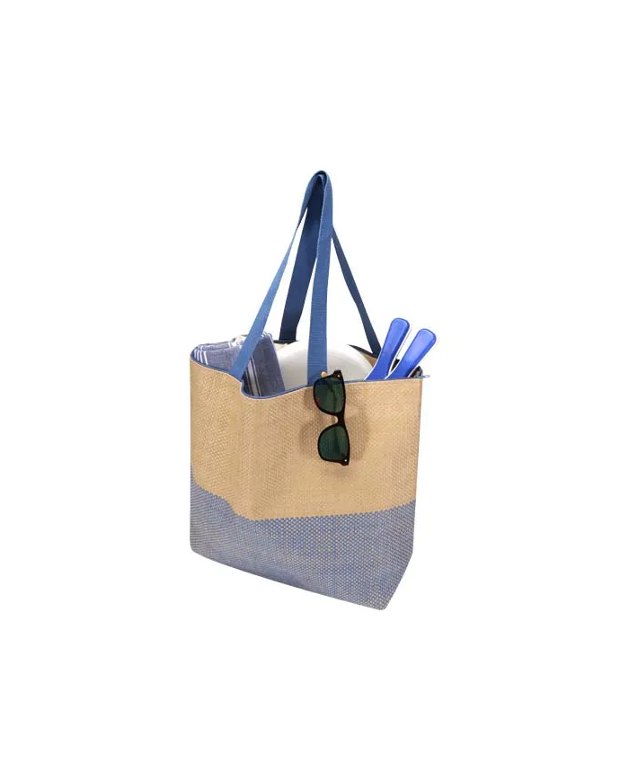 Borsa tote grande in carta paglia con cerniera Rhythm - 21L - cod. P130156
