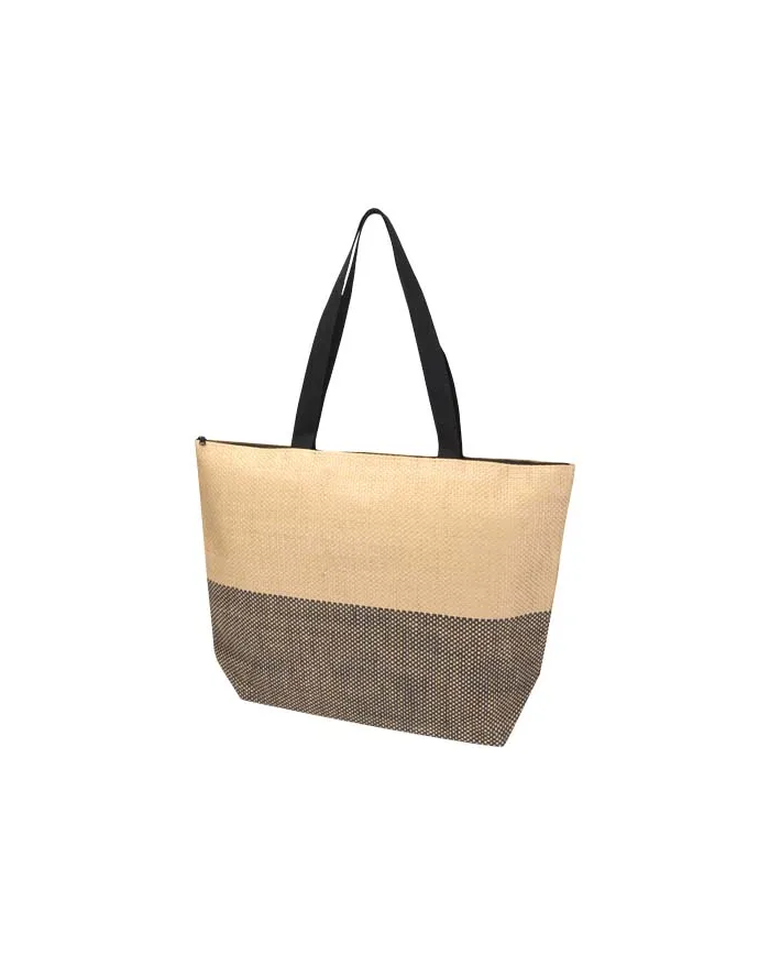 Borsa tote grande in carta paglia con cerniera Rhythm - 21L - cod. P130156
