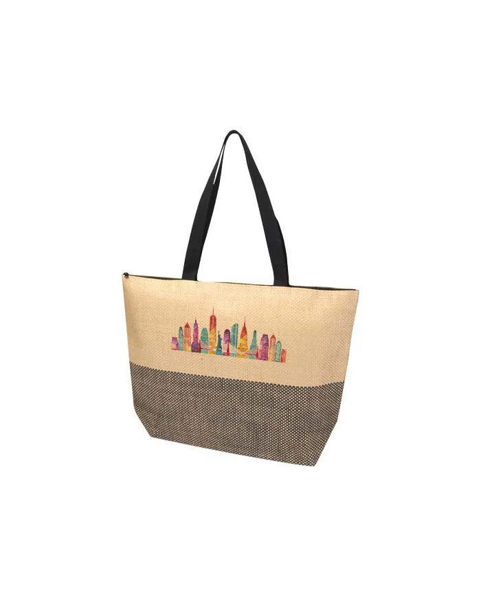 Borsa tote grande in carta paglia con cerniera Rhythm - 21L - cod. P130156
