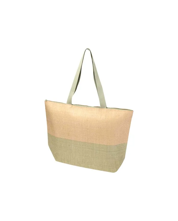 Borsa tote grande in carta paglia con cerniera Rhythm - 21L - cod. P130156