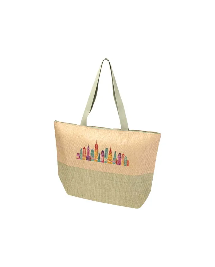 Borsa tote grande in carta paglia con cerniera Rhythm - 21L - cod. P130156