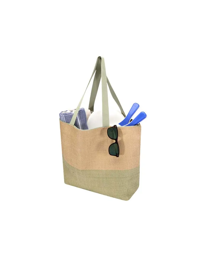 Borsa tote grande in carta paglia con cerniera Rhythm - 21L - cod. P130156