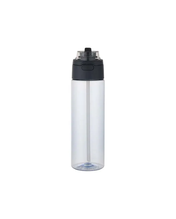 Borraccia in plastica riciclata RCS con tappo a doppia funzione e cannuccia a scatto da 700 ml Theron - cod. P100950