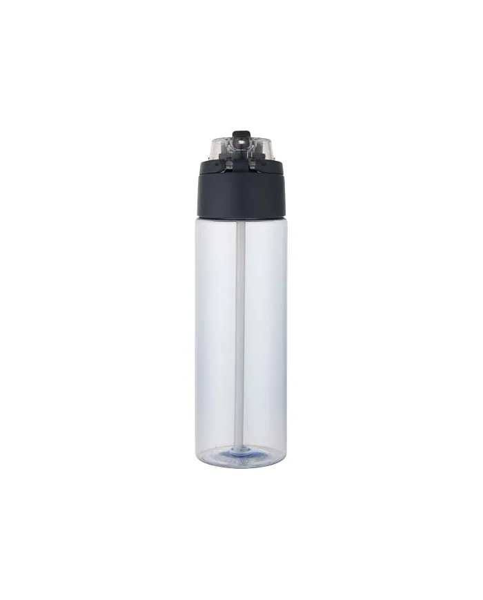 Borraccia in plastica riciclata RCS con tappo a doppia funzione e cannuccia a scatto da 700 ml Theron - cod. P100950