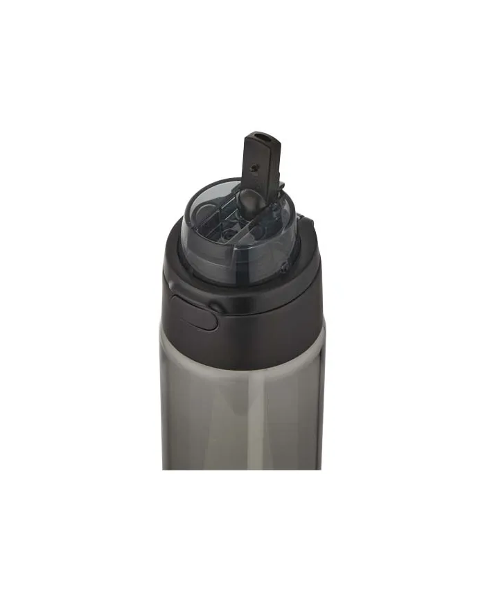 Borraccia in plastica riciclata RCS con tappo a doppia funzione e cannuccia a scatto da 700 ml Theron - cod. P100950