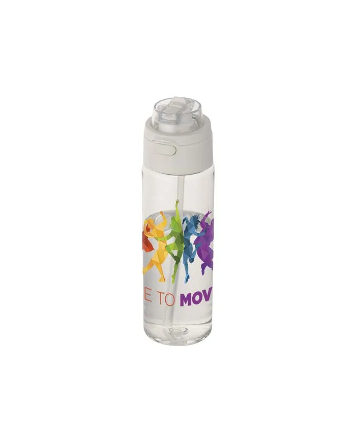 Borraccia in plastica riciclata RCS con tappo a doppia funzione e cannuccia a scatto da 700 ml Theron - cod. P100950