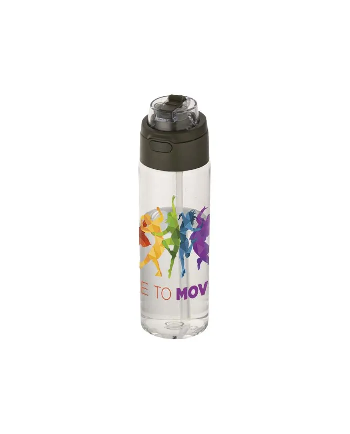 Borraccia in plastica riciclata RCS con tappo a doppia funzione e cannuccia a scatto da 700 ml Theron - cod. P100950